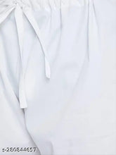 White cotton blend men's pajama bottom, KRAFT INDIA brand, above-knee length